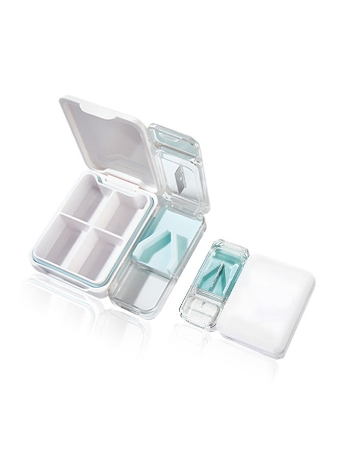 2 in 1 Pill Cutter, Large-Capacity Pill Organizer, Cutting Pills and Vitamin Tablets - Image 1