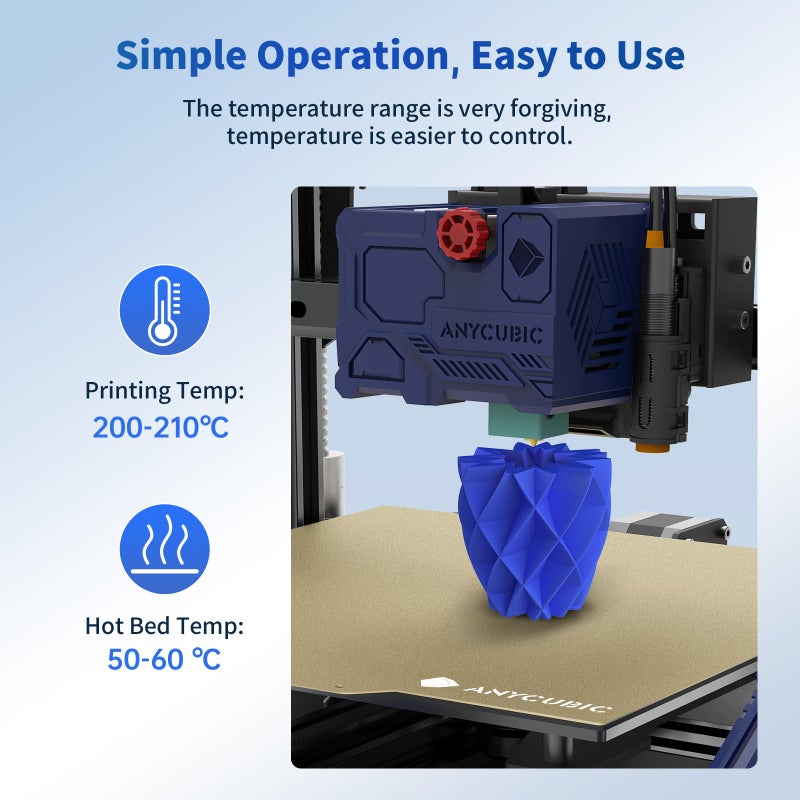 ANYCUBIC PLA Filament 1.75mm Bundle, 3D Printing PLA Filament 1.75mm Dimensional Accuracy +/- 0.02mm, 1KG Reusable Spool (2.2 lbs), 4KG Black + White + Blue + Red - Image 3