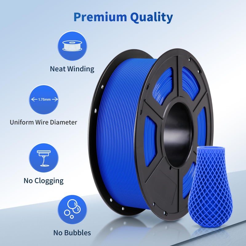 ANYCUBIC PLA Filament 1.75mm Bundle, 3D Printing PLA Filament 1.75mm Dimensional Accuracy +/- 0.02mm, 1KG Reusable Spool (2.2 lbs), 4KG Black + White + Blue + Red - Image 2