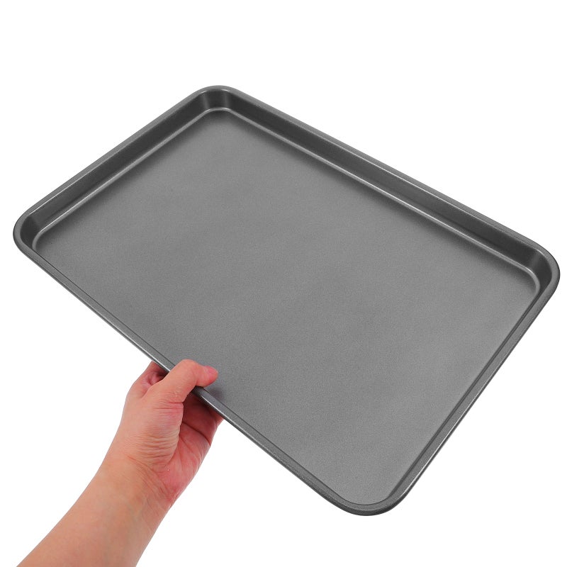 2pcs Non-Stick Rectangle Baking Pan for Bread Cake Pizza and Cookies Carbon Steel Baking Tray High-Temperature Resistant Bakeware - Image 2