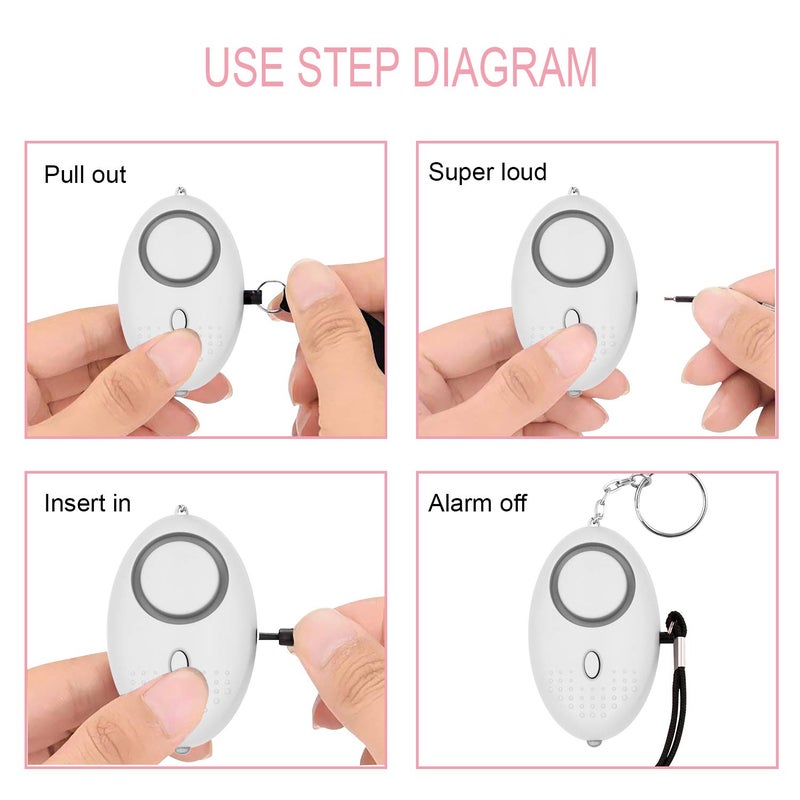 KOSIN Safe Sound Personal Alarm, 8 Pack 140DB Personal Security Alarm Keychain with LED Lights, Emergency Safety Alarm for Women, Men, Children, Elderly - Image 5