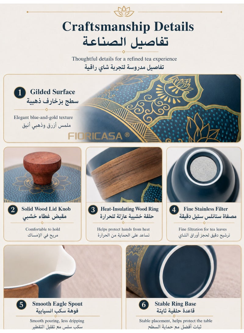 فوريكاسا طقم هدايا أكواب شاي فاخر مع علبة هدايا من جلد PU، دفتر وقلم حبر - Image 4