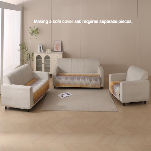 House of Quirk Cotton Reversible Printed Quilted Sofa Cover Mats for 1/2/3/4 Seater Sofa Cover Slipcovers (Three Seater, Beige Blush, 90x150 cm) - Image 5