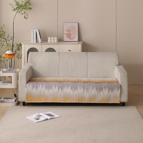 House of Quirk Cotton Reversible Printed Quilted Sofa Cover Mats for 1/2/3/4 Seater Sofa Cover Slipcovers (Three Seater, Beige Blush, 90x150 cm) - Image 2