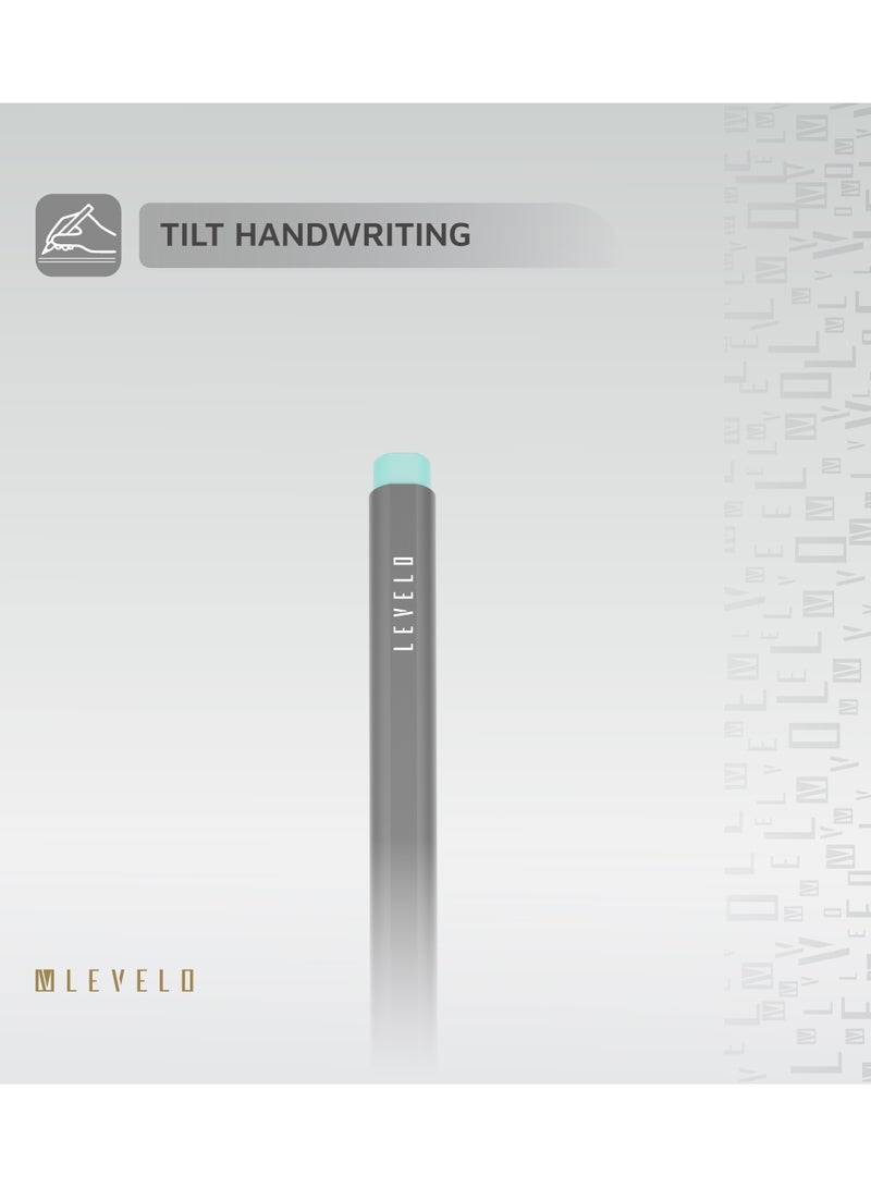 ليفيلو قلم SkyTip Stylus بتصميم قابل للسحب لجهاز iPad بحجم 1/5 مم مع تقليل الضوضاء وملمس ناعم وإمالة وخط يدوي ومنفذ شحن من النوع C ونابض ضغط ملمس غير لامع - أسود/أزرق - Image 4