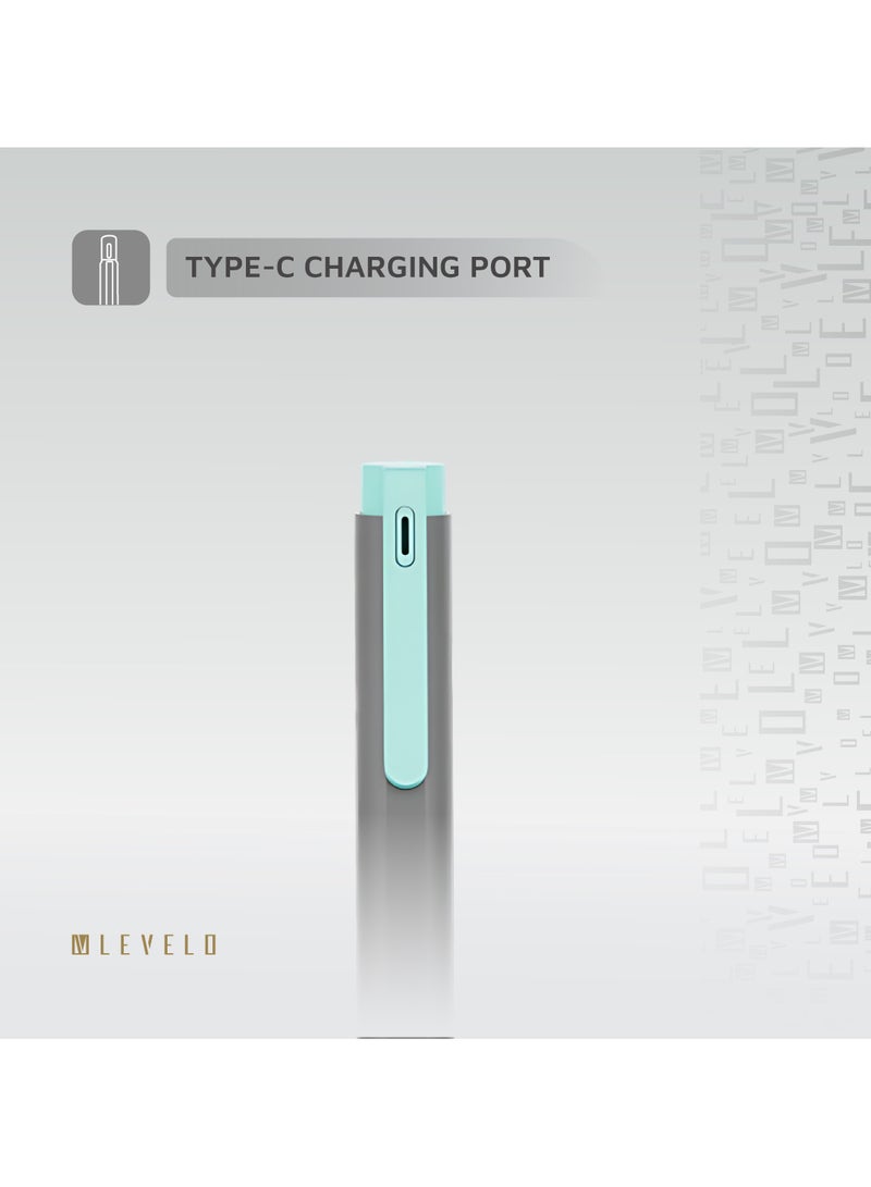 ليفيلو قلم SkyTip Stylus بتصميم قابل للسحب لجهاز iPad بحجم 1/5 مم مع تقليل الضوضاء وملمس ناعم وإمالة وخط يدوي ومنفذ شحن من النوع C ونابض ضغط ملمس غير لامع - أسود/أزرق - Image 5