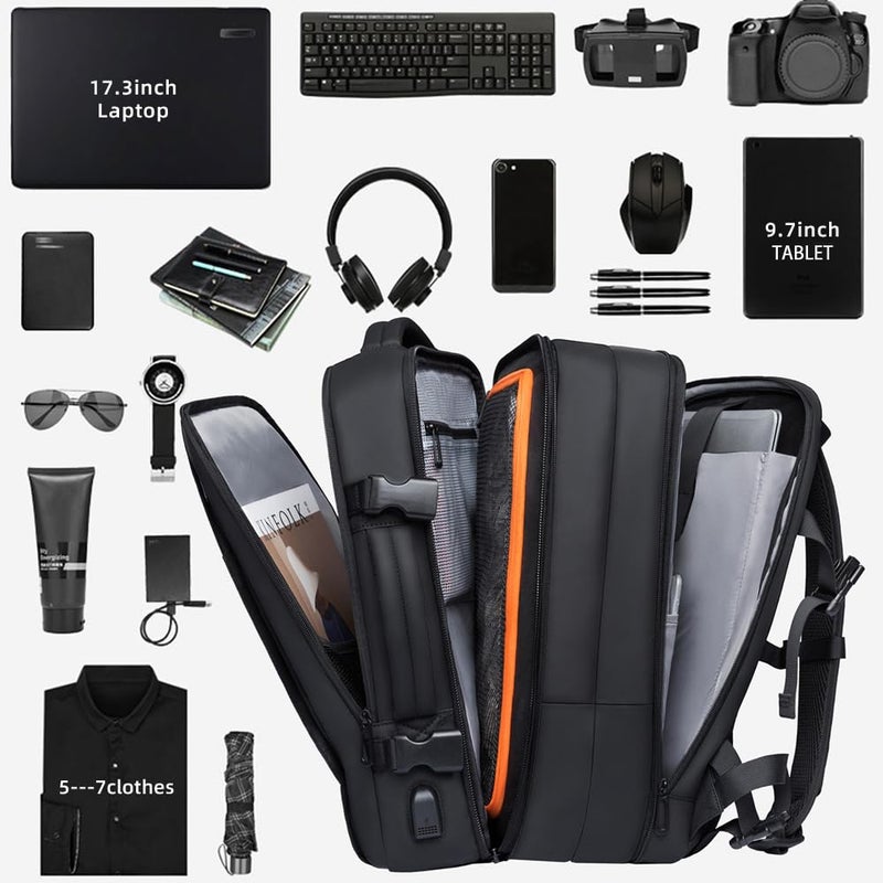 BANGE 45L Carry On Backpack, Weekender Travel Backpacks, 17.3 inch Laptop Back Pack Business Expandable Bag for Men and Women - Image 5