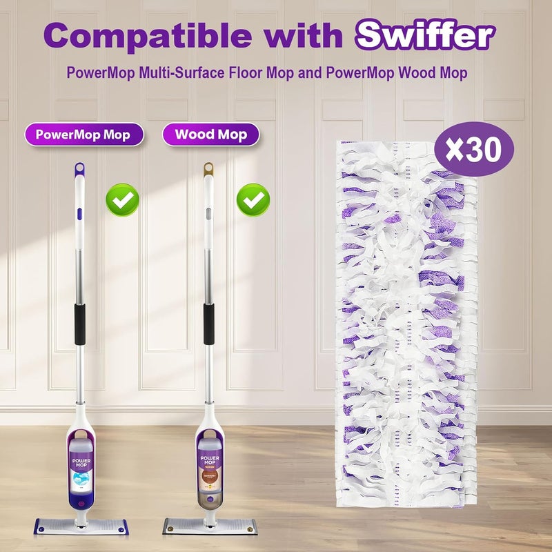 Bpbdzz 30 Pack Power Mop Refills Compatible with PowerMop Multi-Surface Floor Mop and PowerMop Wood Mop, Replacement Power Mop Pads - Image 2