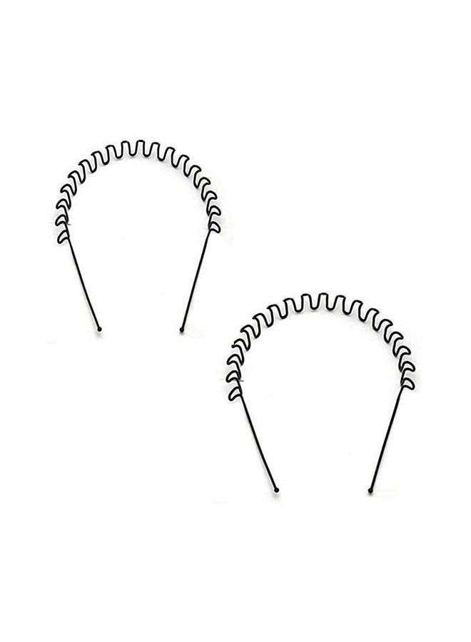 ELRINZA Daily Use Black Metal Hair Curler Hair Band For Men Women Head Band For Men And Women Black2 Pic - Image 1
