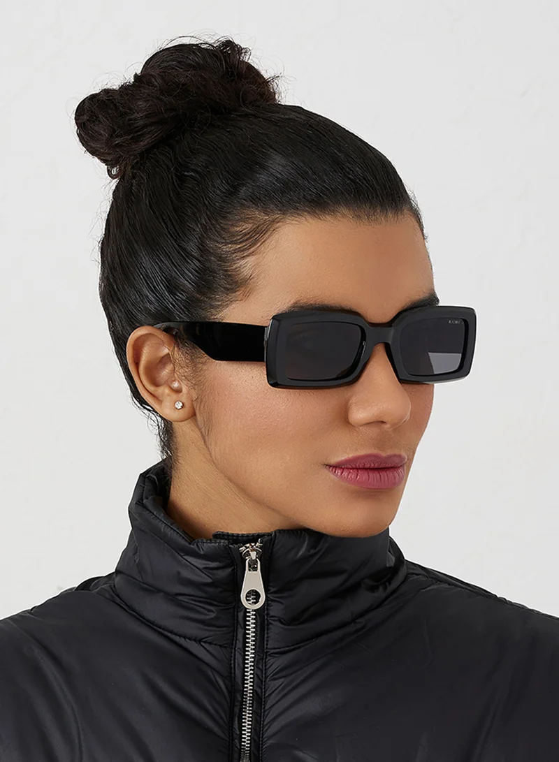 Blackout Zen,Women Sunglasses, Rectangle Sunglasses, UV Protection: UV400 (Black,Grey)