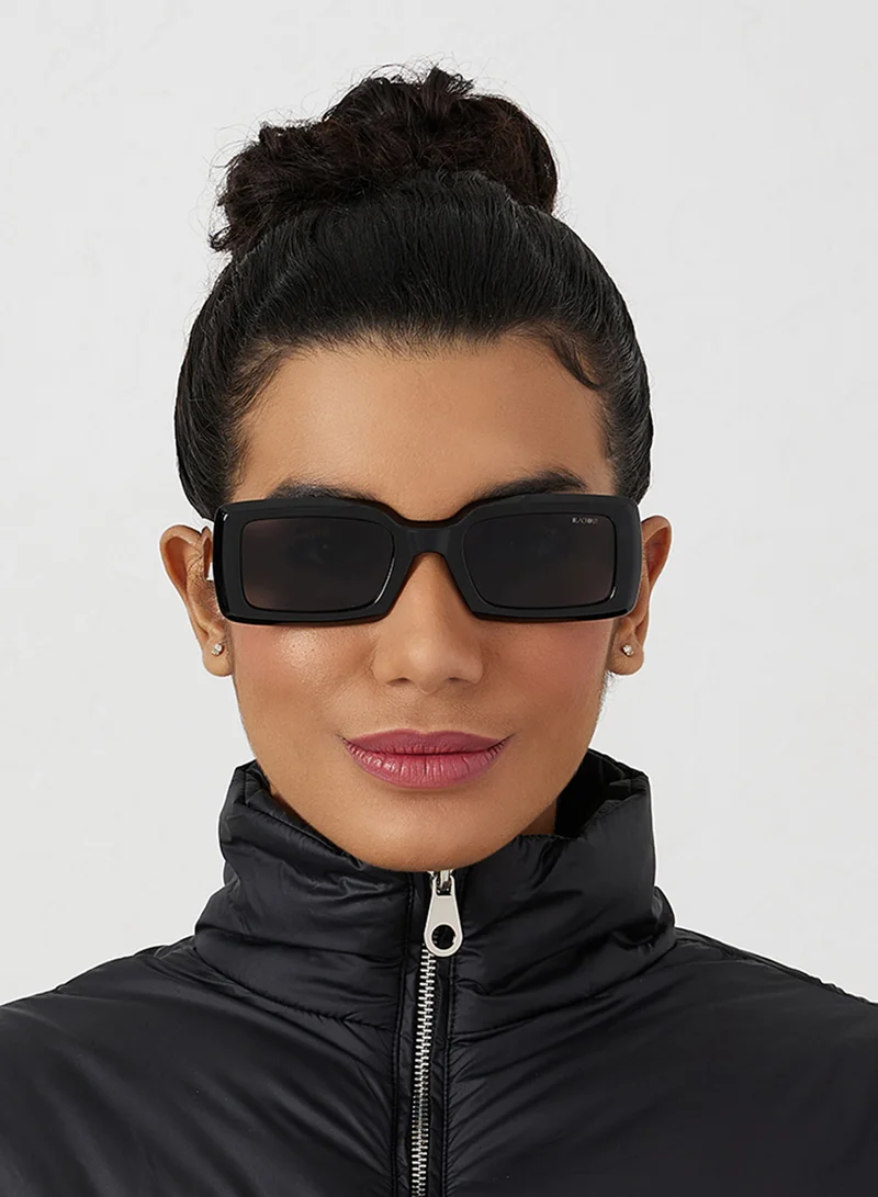 Blackout Zen,Women Sunglasses, Rectangle Sunglasses, UV Protection: UV400 (Black,Grey)