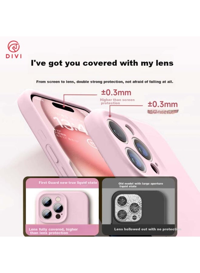 Divi Divi Liquid Silicone Case For Iphone 12 Pro Max, Full Body Protection Soft Skin Cover With Camera Lens Protection, Ultra Thin Anti-drop Anti-scratch Case For Men And Women, Pink - Image 4