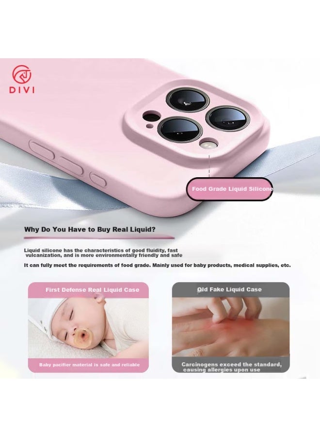 Divi Divi Liquid Silicone Case For Iphone 12 Pro Max, Full Body Protection Soft Skin Cover With Camera Lens Protection, Ultra Thin Anti-drop Anti-scratch Case For Men And Women, Pink - Image 3