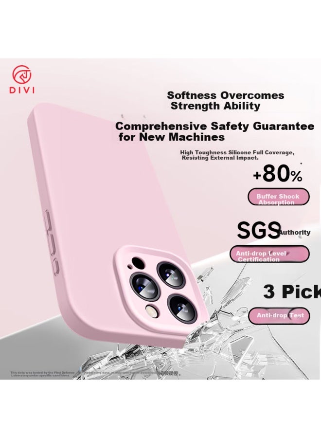 Divi Divi Liquid Silicone Case For Iphone 12 Pro Max, Full Body Protection Soft Skin Cover With Camera Lens Protection, Ultra Thin Anti-drop Anti-scratch Case For Men And Women, Pink - Image 5