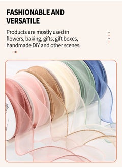 Beirui 4 Rolls of Colourful Yarn Ribbon, DIY Cake Chiffon Ribbon Wedding Flower Bow Decoration Suitable for Birthday Wedding Holiday Party Gift Packaging etc.(9.2m)  - Image 4