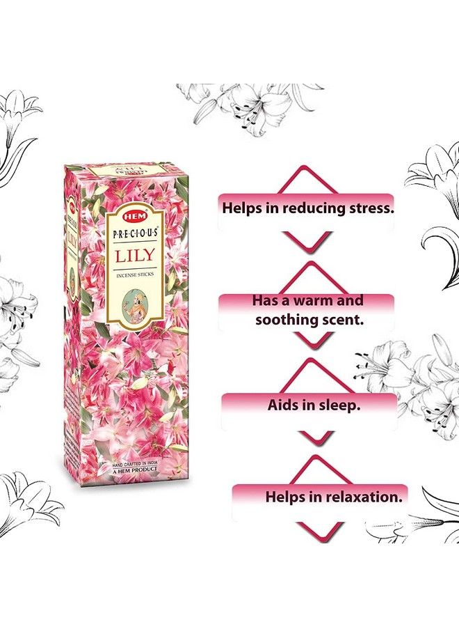 HEM Precious Lily Box Of Six 20 Stick Tubes Hem Incense - Image 4