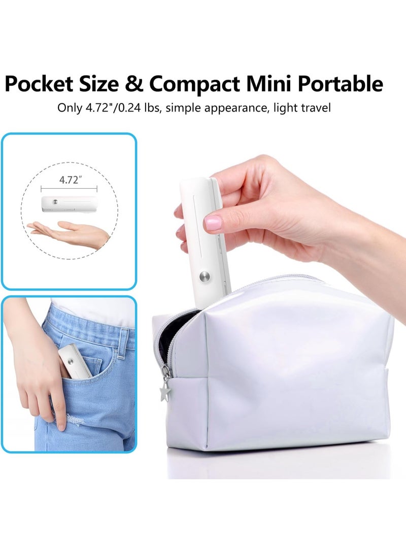 Extendable Mini Selfie Stick for iPhone, Pocket Size Portable Selfie Stick with Remote, Compact Phone Selfie Sticks with Phone Holder for Content Creation/Vlog/Video Record/Live Stream (White) - Image 4