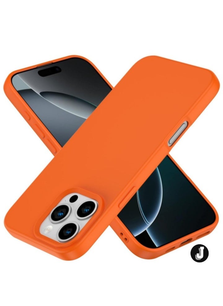 JAJEEK "Premium Soft Liquid Silicone Case for iPhone 16 Pro – Silky Soft Touch Full-Body Protective Bumper (Golden Orange)" - Image 1