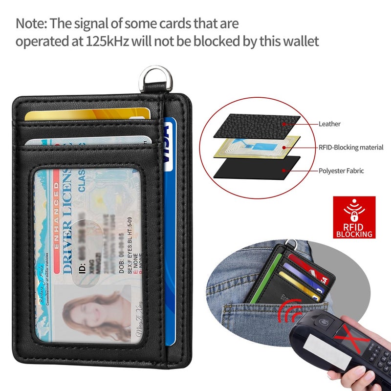 EcoVision Slim Minimalist Front Pocket Wallet, RFID Blocking Credit Card Holder Wallet with Detachable D-Shackle for Men Women - Image 4