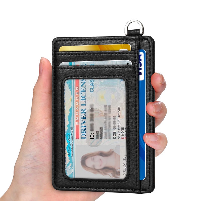 EcoVision Slim Minimalist Front Pocket Wallet, RFID Blocking Credit Card Holder Wallet with Detachable D-Shackle for Men Women - Image 2