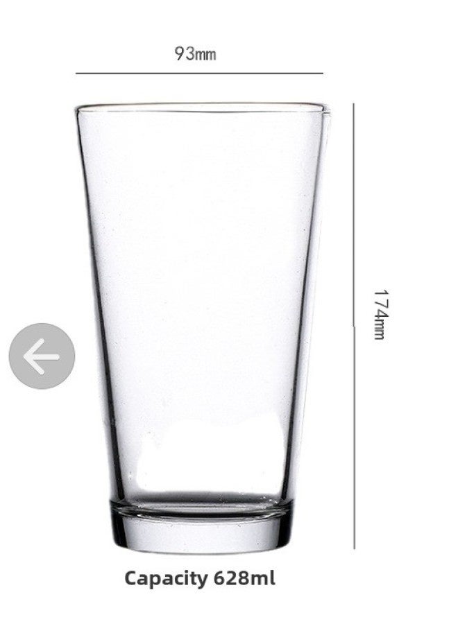American Pint Cup Fine Brewed Beer Cup Glass Water Cup Flat Light Cup V-shaped Cup Gift Printable LOGO-Color:628ml-Capacity:Transparent - Image 1