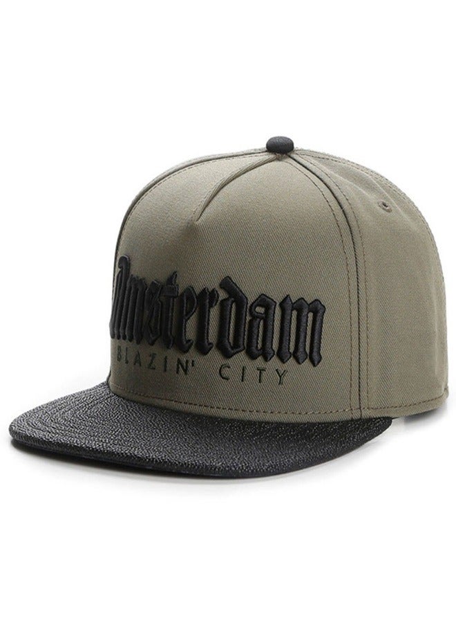 Simple Letter Pattern Personalized Hip-Hop Sun Protection Cap Green/Black - Image 1