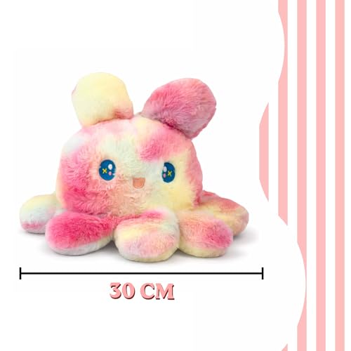MABLE Rainbow Plush Mimi Octopus Toy – 30cm Soft & Cuddly Stuffed Octopus Plushie for Kids & Babies | Cute Kawaii Ocean Animal Gift for Girls & Boys | Ideal for Birthday & Nursery Décor - Image 2