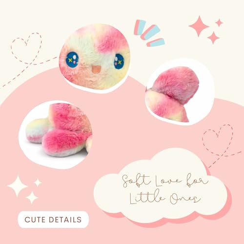 MABLE Rainbow Plush Mimi Octopus Toy – 30cm Soft & Cuddly Stuffed Octopus Plushie for Kids & Babies | Cute Kawaii Ocean Animal Gift for Girls & Boys | Ideal for Birthday & Nursery Décor - Image 3