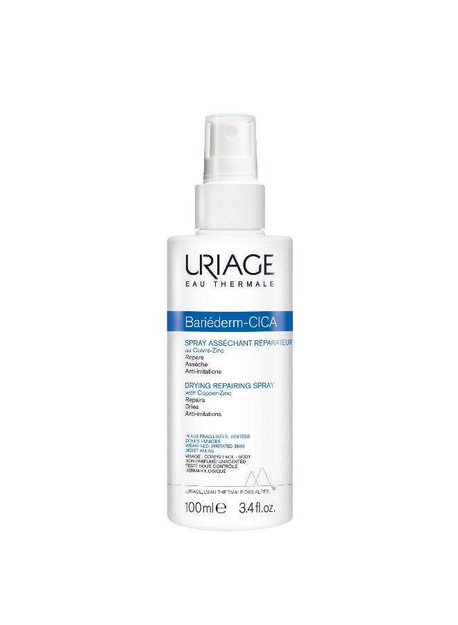 Uriage Bariéderm Cica Spray with Copper-Zinc & Thermal Water - Drying Repair Spray - 100ml - Image 1