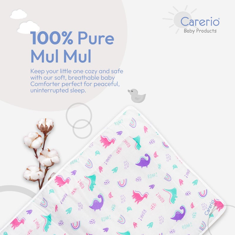 Carerio Newborn Baby Godadi, Soft Mulmul Cotton Baby Bed, Godadi, Crib Sheet, Cartoon Mat Bedding, Multicolor (Large, Roar & Rainbow (05)) - Image 2