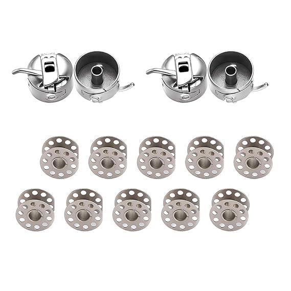 SURAKO COLLECTIONS SURAKO COLLECTIONS Bobbin Case 2 and 10 Bobbins for SingerUshaVidyaBrother and Compatible with All Domestic Sewing Machines - Image 1