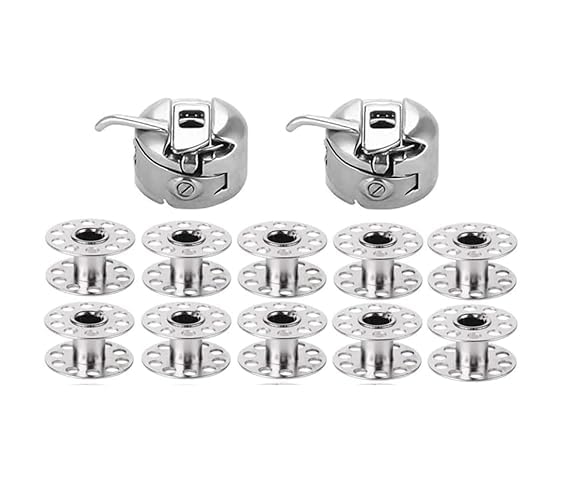 SURAKO COLLECTIONS SURAKO COLLECTIONS Bobbin Case 2 and 10 Bobbins for SingerUshaVidyaBrother and Compatible with All Domestic Sewing Machines - Image 2