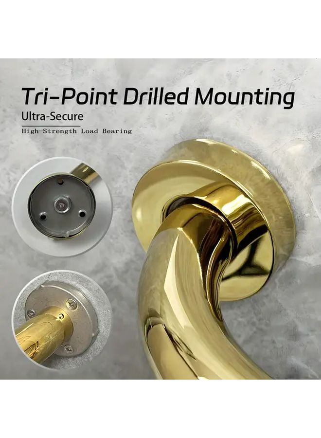 Golden Stainless Steel Three Curve Handrail Safety Bar for Elderly Bathroom - Image 5
