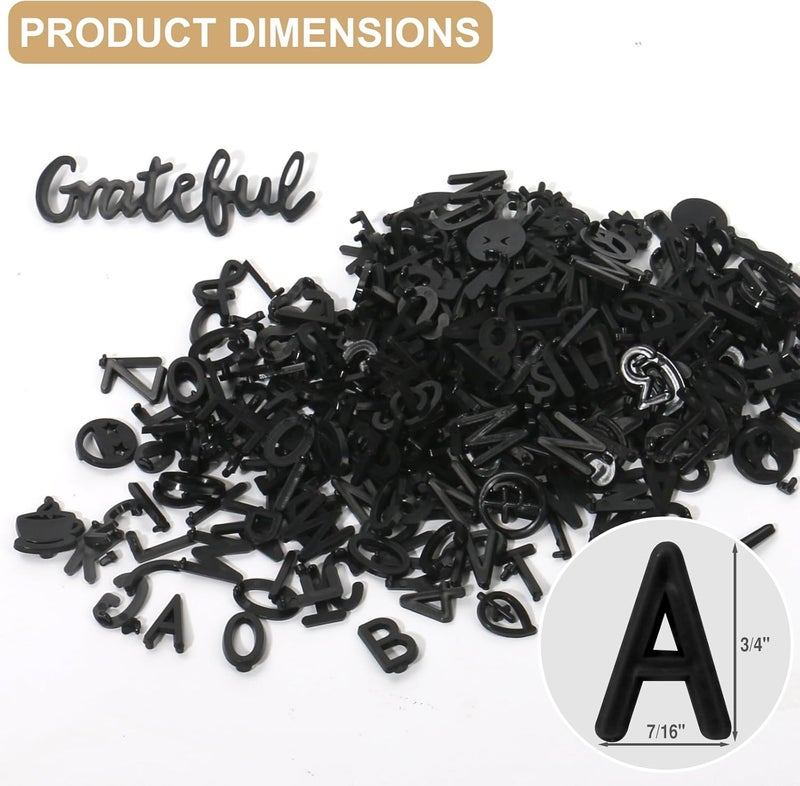 Big Role Black Letters for Felt Board Signs - 3/4 inch Pre Cut Plastic Letters, Numbers, Symbols (398 pcs) for Changeable Menu Board - Image 3