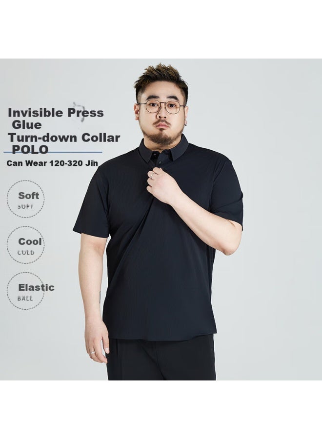 Ayoupang Seamless Plus Size Business Polo Shirt For Men, New Style, Ice Silk High Elasticity Collared Short-sleeve T-shirt, Plus Size, Summer - Image 1