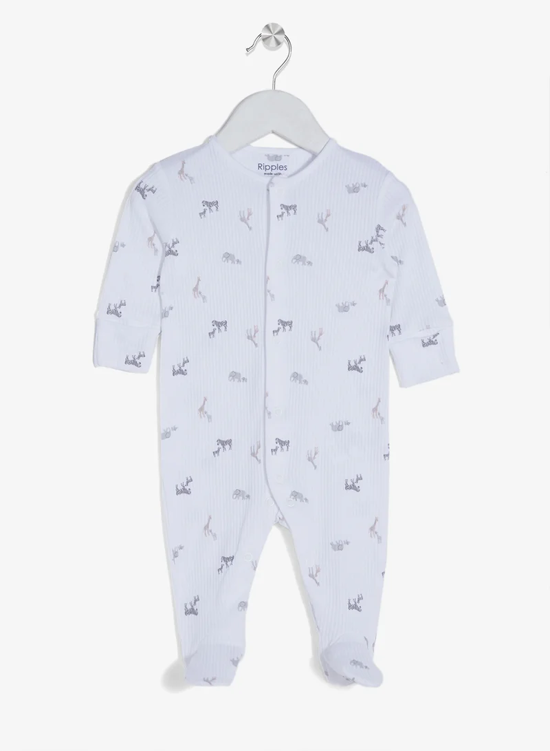 ريبلز مع نمشي رومبر أطفال بأكمام طويلة وأقدام مغلقة