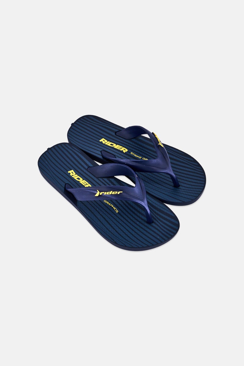 RIDER Kids Boy Strike Graphic Slip On Slippers, Navy - Image 2