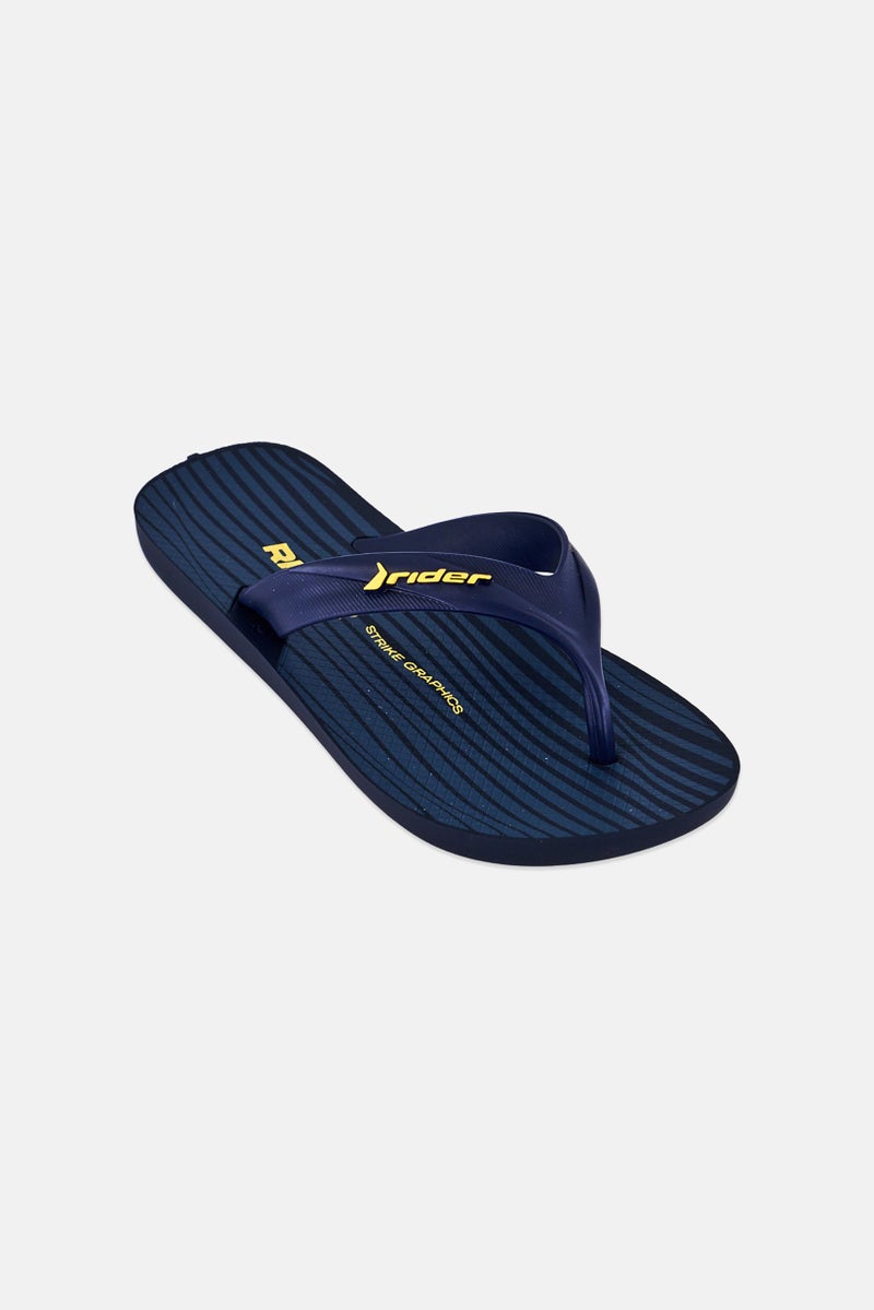 RIDER Kids Boy Strike Graphic Slip On Slippers, Navy - Image 1