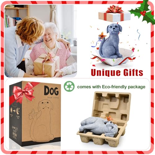 Nacome Dog Outdoor Statues for Garden: Outside Decor with Butterfly Clearance for Yard Art Lawn Ornaments Porch Patio Balcony Home House - Birthday Gifts for Grandma Mom Women - Image 2