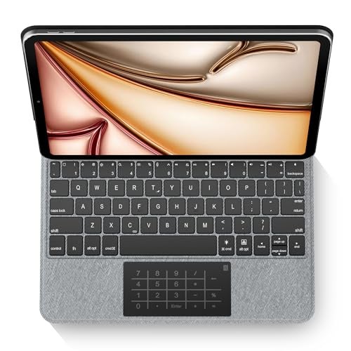 edaiser Wireless Magic Keyboard Case for Apple 2026 iPad Air 11-inch M4 M3 M2 & iPad Air 5th 4th Gen & iPad Pro 11 inch 4th-1st (2022-2018): Smart Multi-Touch Trackpad, RGB Backlit Texture Gray