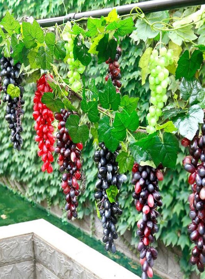 Fevoila 5 Bunches Artificial Grapes, Realistic Simulation Lifelike Rubber Grapes Clusters Fake Grape Bundles Decorative Hanging Ornaments Photography Bowl Prop Food Ornaments Kitchen Centerpiece Decor - Image 4