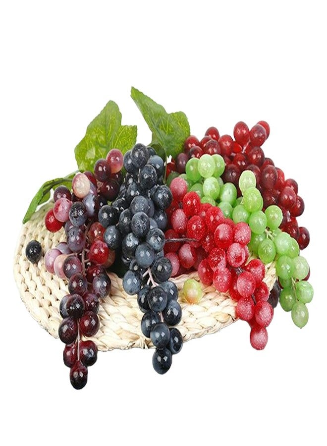 Fevoila 5 Bunches Artificial Grapes, Realistic Simulation Lifelike Rubber Grapes Clusters Fake Grape Bundles Decorative Hanging Ornaments Photography Bowl Prop Food Ornaments Kitchen Centerpiece Decor - Image 1