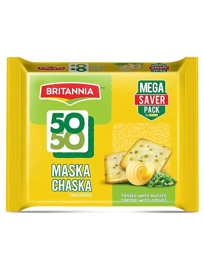 Britannia 50-50 Maska Chaska Crackers, Pack of 12*71g 