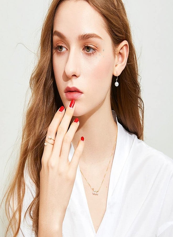 Dtja Shell Pearl Adjustable Open Wrap Ring 925 Sterling Silver 14K Gold Plated Stacking Statement Wedding Finger Rings for Women Girls Fashion Layered Comfort Fit Christmas Holiday Jewelry Gift for Girlfriend Wife - Image 3