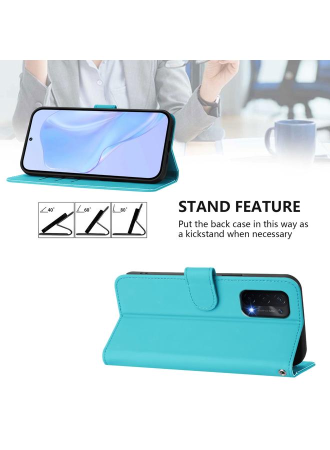 اس-توب جراب لهاتف OPPO A54 5G / A74 5G مصنوع من الجلد بلون سادة مع حبل - Image 3