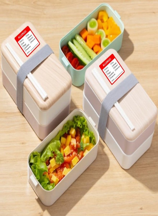 Remarkable Fluorescent Red Allergen Warning Stickers Labels - 1.8 X 2 Inch Food Rotation Labels Removable Allergen Warning Label 500 Adhesive Allergy Stickers - Image 3