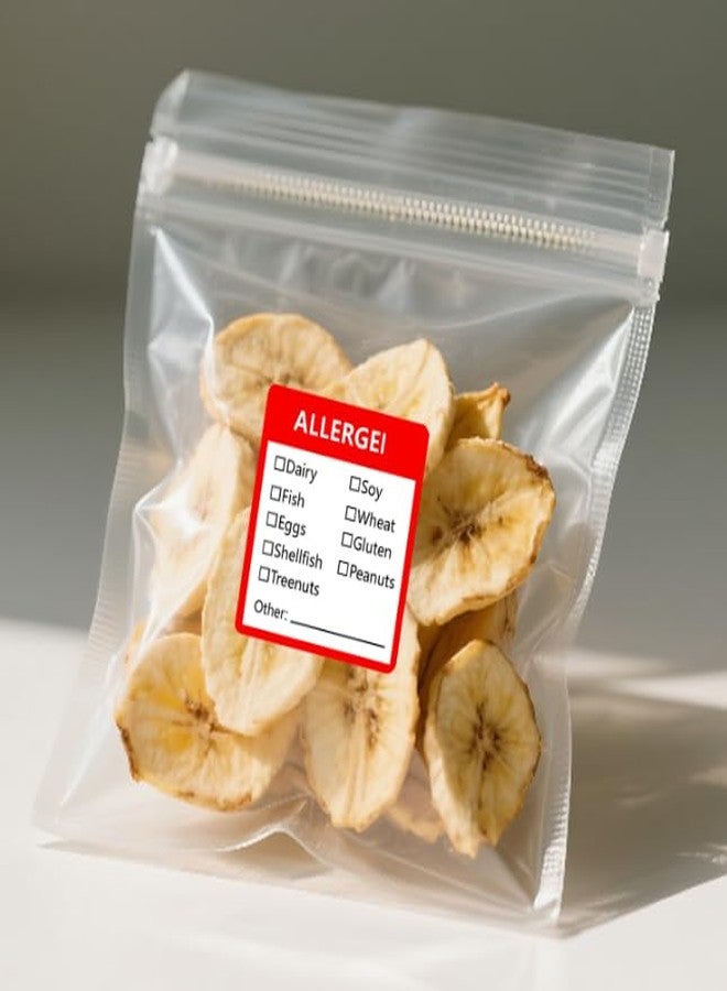 Remarkable Fluorescent Red Allergen Warning Stickers Labels - 1.8 X 2 Inch Food Rotation Labels Removable Allergen Warning Label 500 Adhesive Allergy Stickers - Image 4