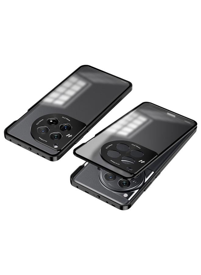 erorex For OnePlus Ace 3 Pro Snap Buckle Single-sided Metal Frame Frosted Phone Case(Space Black) 