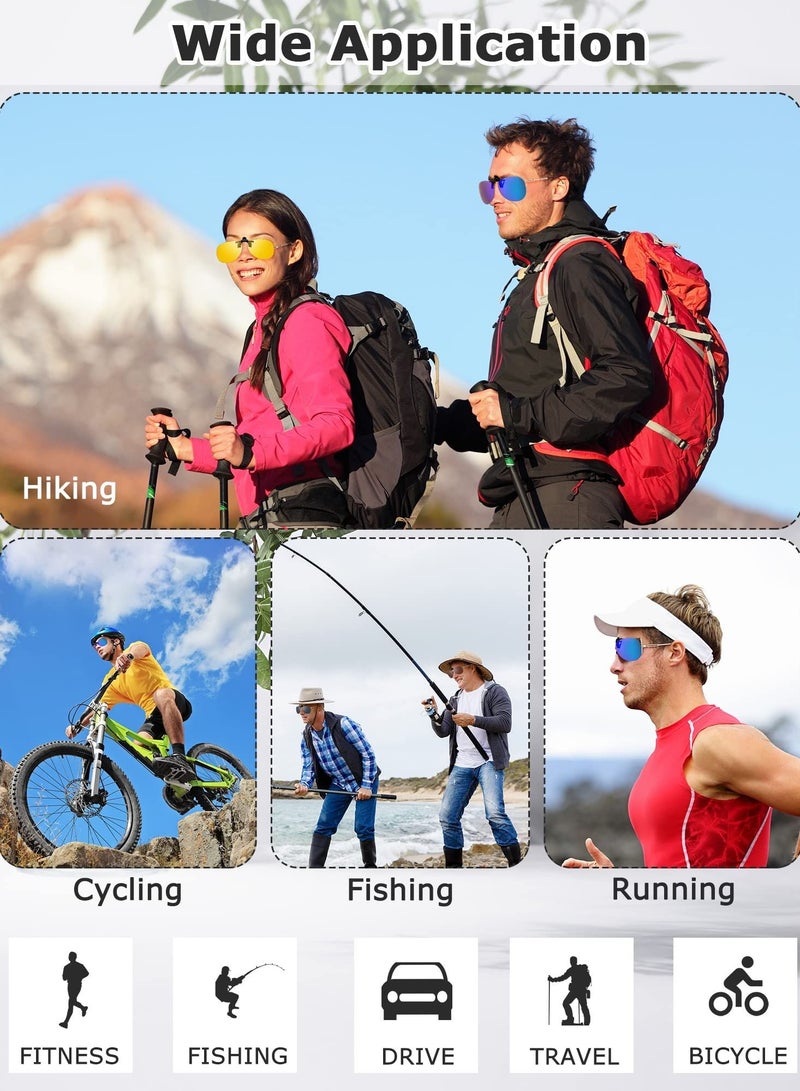 KASTWAVE 5 Pairs Polarized Clip-On Sunglasses Polarized Flip up Sunglasses Prescription Eyeglasses Night Driving Clip on Glasses for Outdoor Clip on Sunglasses Flip up Polarized Lens UV Protection - Image 5