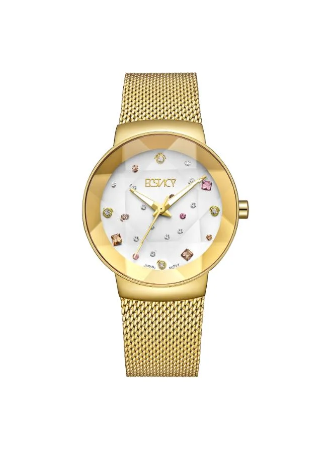 ECSTACY Women's Stainless Steel Analog Watch E23504-GMGS - 33.5x39.5 mm